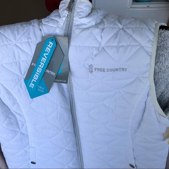 NWT Women’s Reversible White/Grey To Pile Vest Size M - Picture 6 of 8